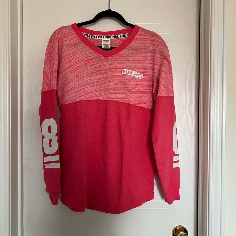 PINK Victoria's Secret Striped V-Neck Top